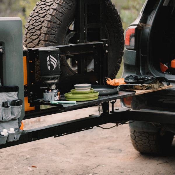 Novaa gear drop table with cooking gear ready to go