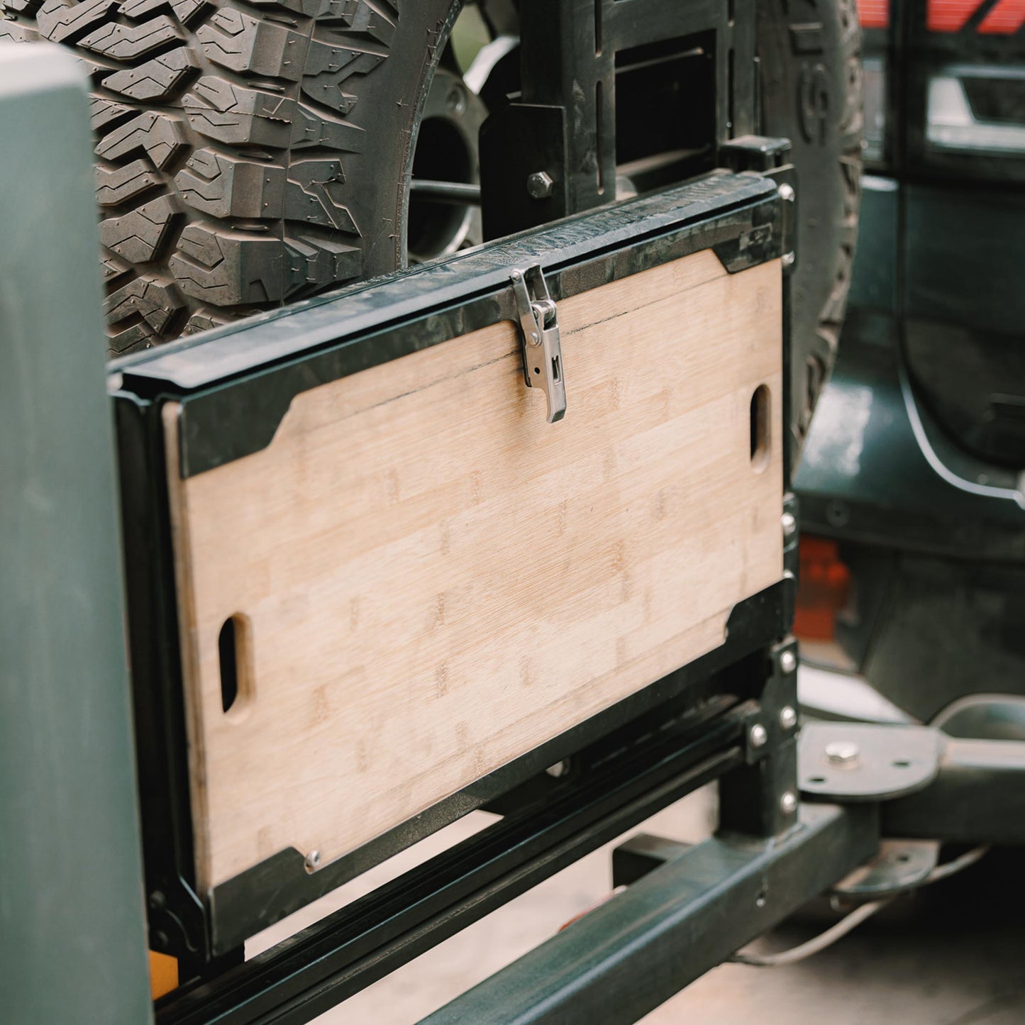 Fold-down Novaa Drop Table mounted to swing arm