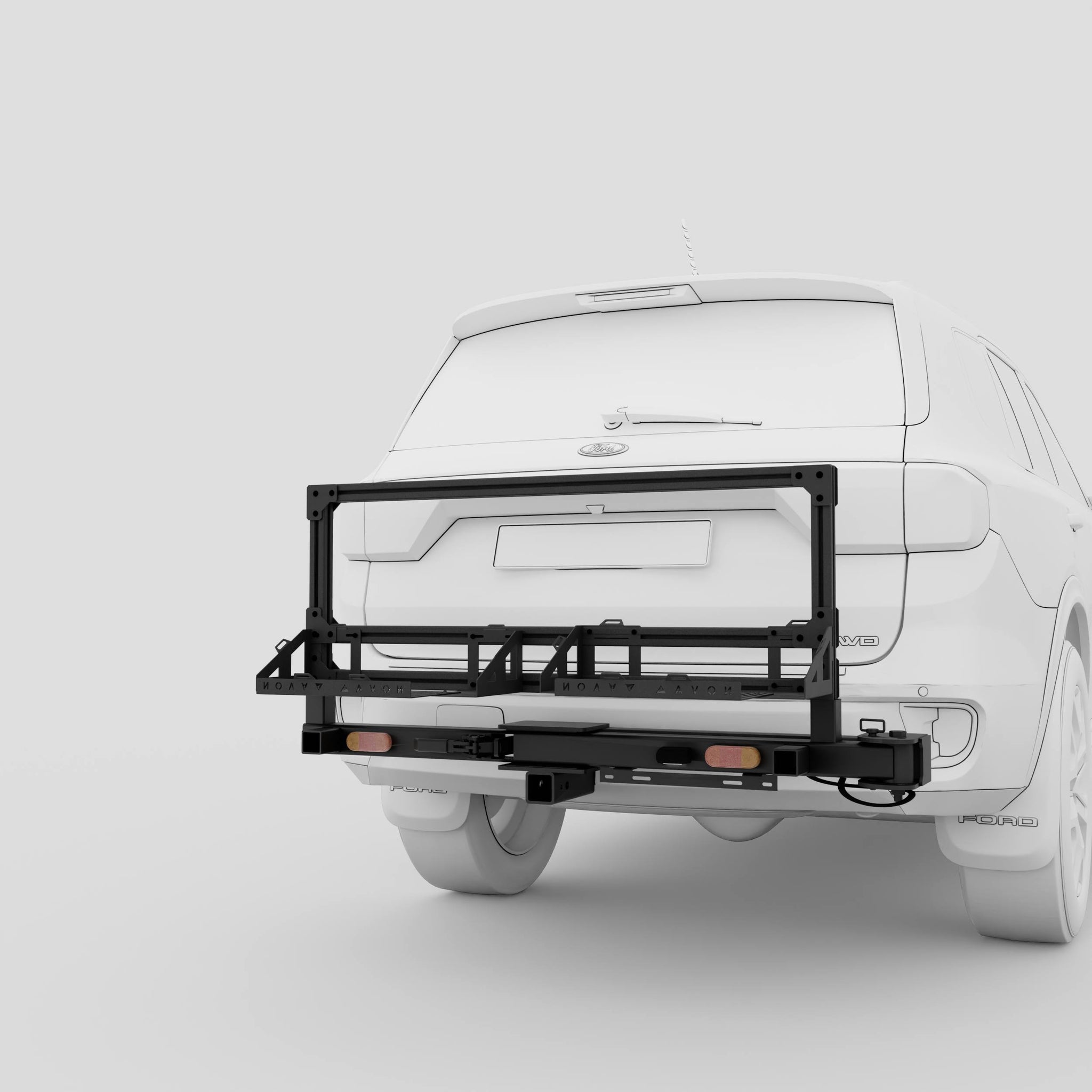 Modular twin carrier system ready for BBQs, jerries or storage tubs
