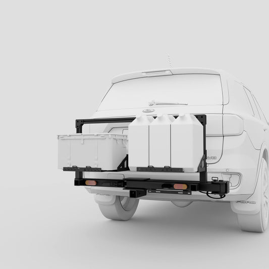 Dual cargo carrier Base Station mounted on 4WD swing away hitch