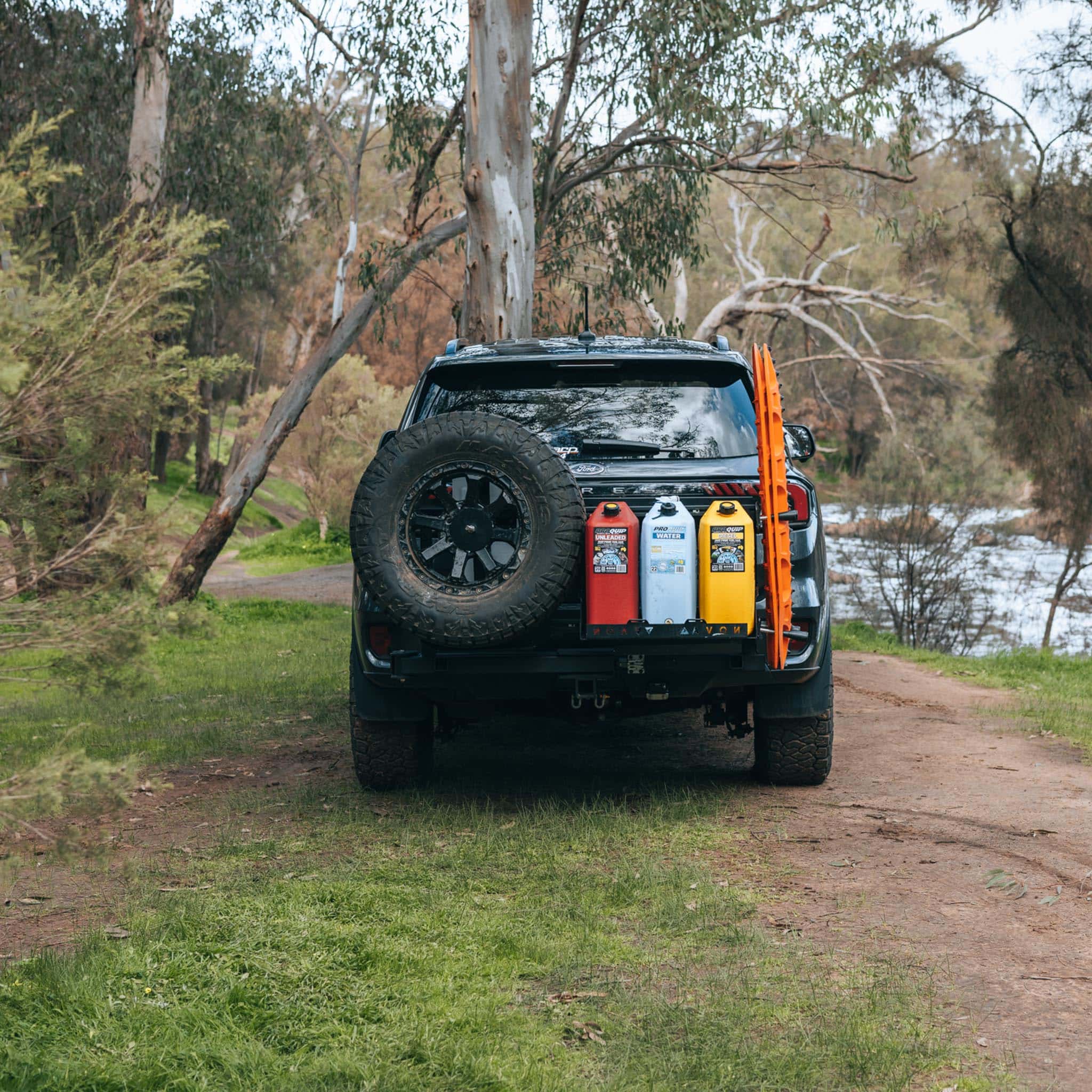 Rear view of 4WD with Novaa Base Station fully loaded and swung open